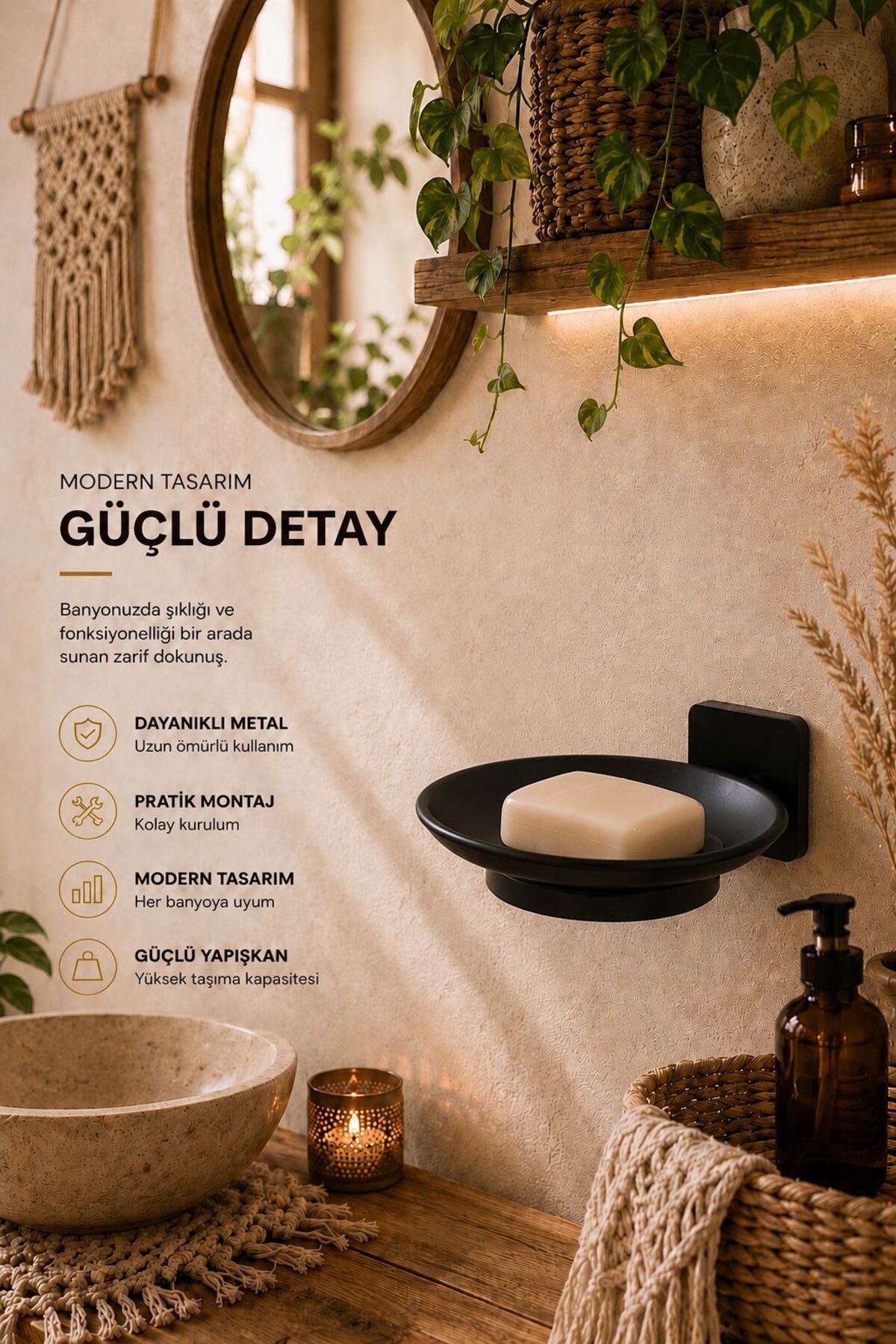 Yapışkanlı Plastik Sabunluk Aparatı