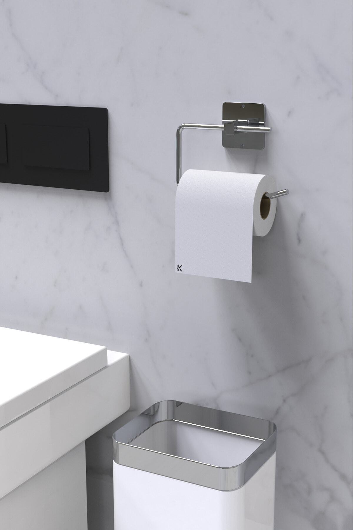 Wc Kağıtlık ve Rulo Havluluk 2'li Set — Gümüş