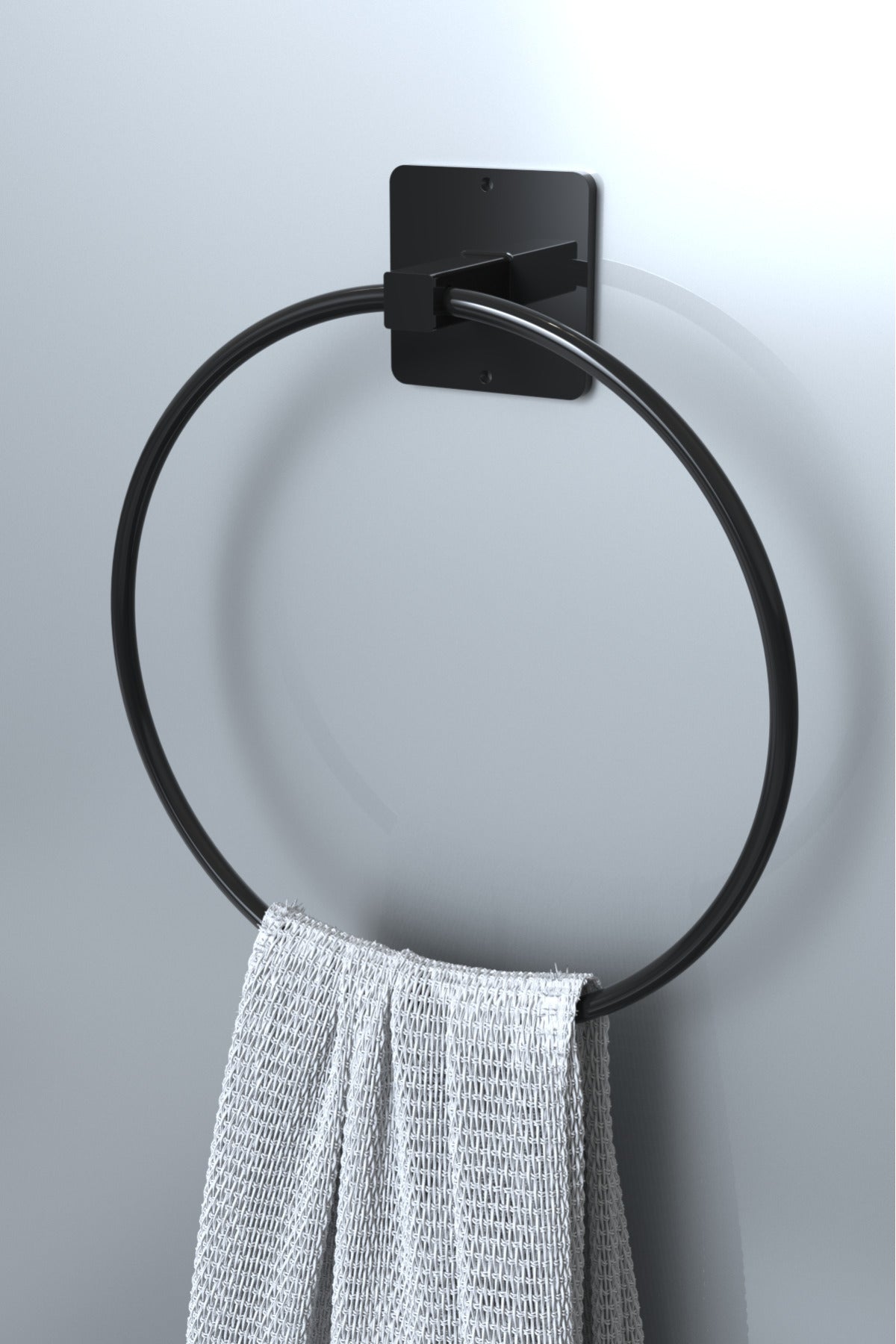 7'li Banyo Seti, Fön Makinesi Askısı ve Havluluk — Siyah
