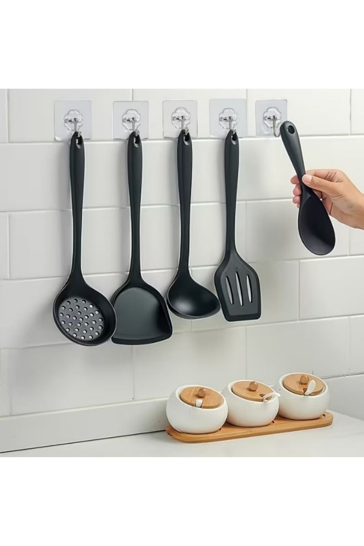 Yapışkanlı Duvar Kancası, 2'li Set — Şeffaf