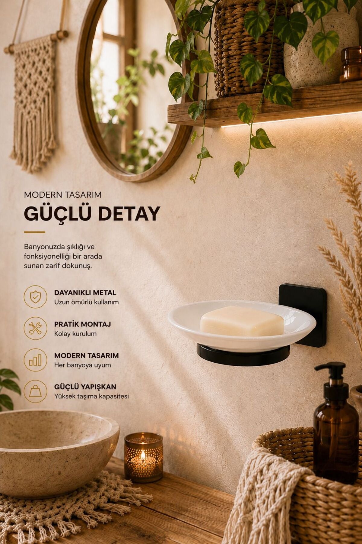 Sabunluk Aparatı, Yapışkanlı Montaj