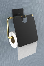 Yapışkanlı Kapaklı Paslanmaz Gold Tuvalet Kağıdı Tutacağı/tuvalet Wc Kağıtlık