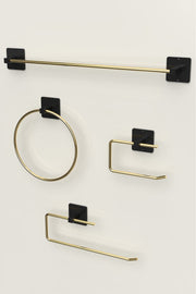 Yapışkanlı Paslanmaz Gold Rulo ve Uzun Havluluk Wc Kağıtlık ve Çember Havluluk Banyo Mutfak 4'lü Set