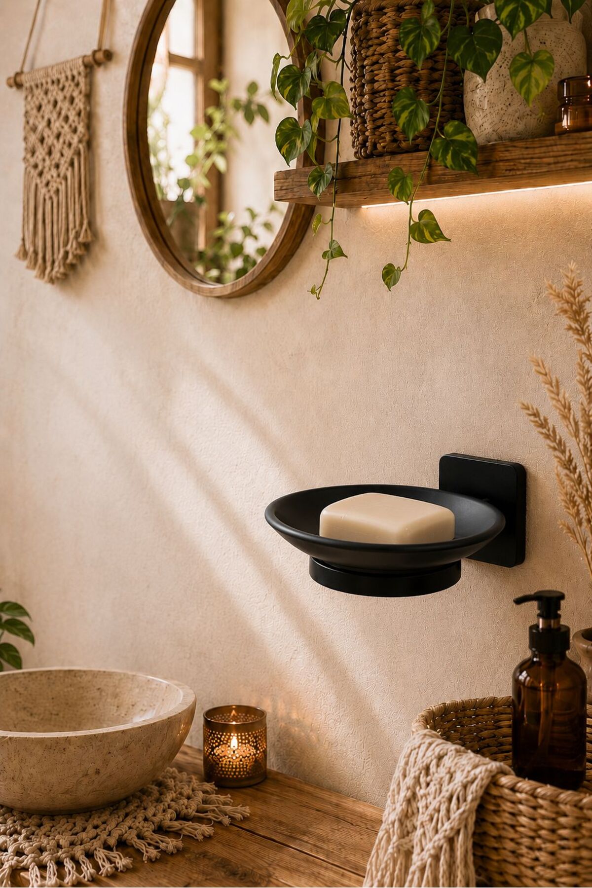 Sabunluk Aparatı, Yapışkanlı Montaj