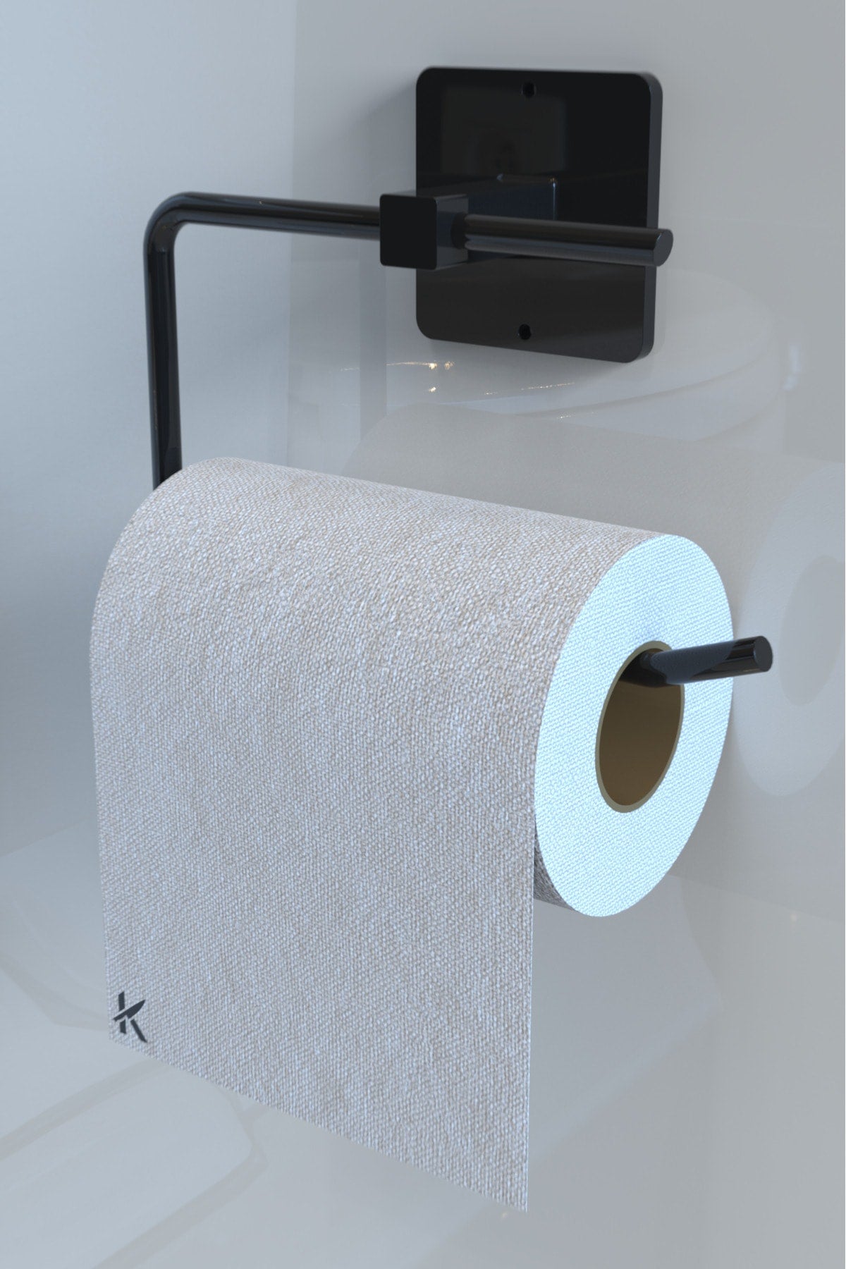 Rulo Havluluk ve Wc Kağıtlık 2'li Set — Mat Siyah