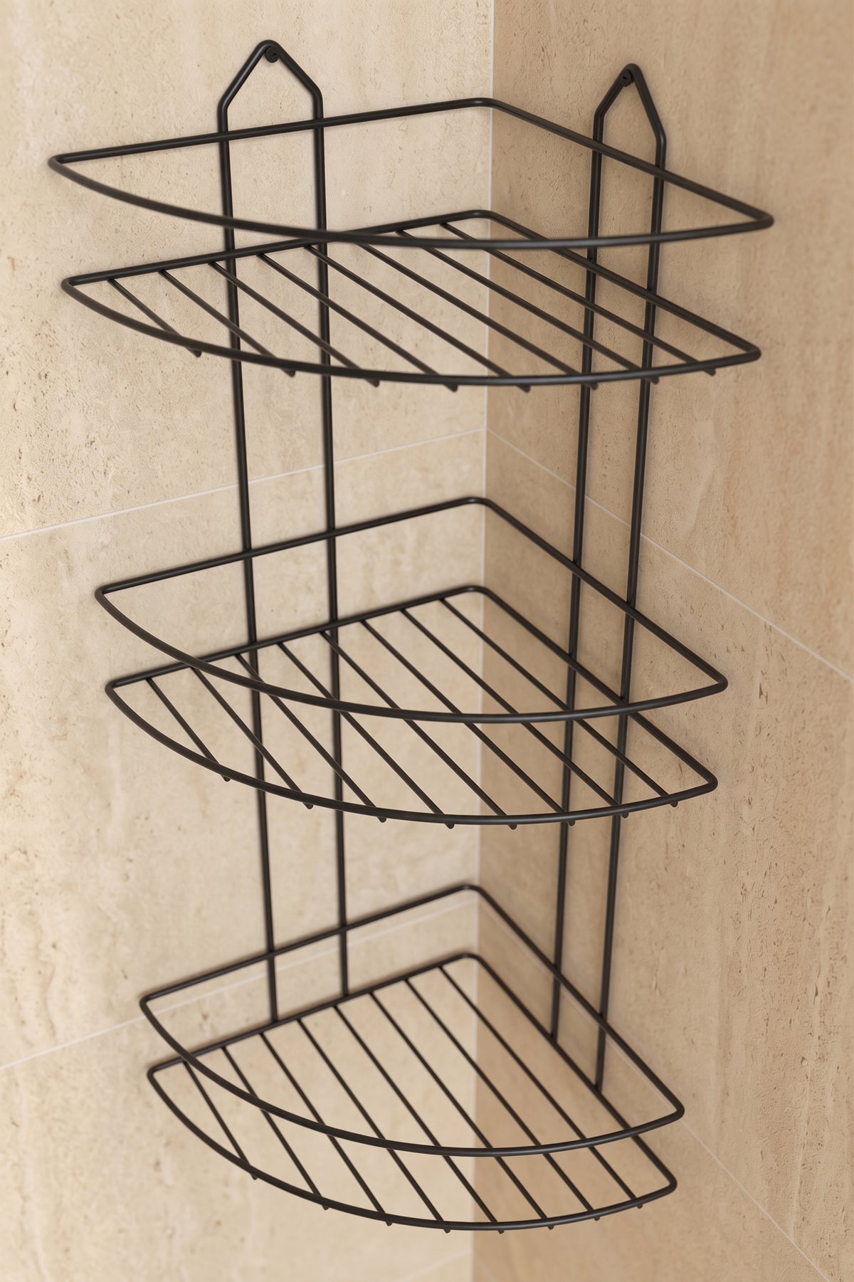 Köşe Duş Rafı, Kancalı — 3'lü Set
